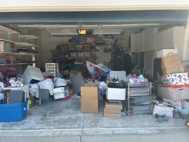 Garage before junk removal